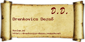 Drenkovics Dezső névjegykártya